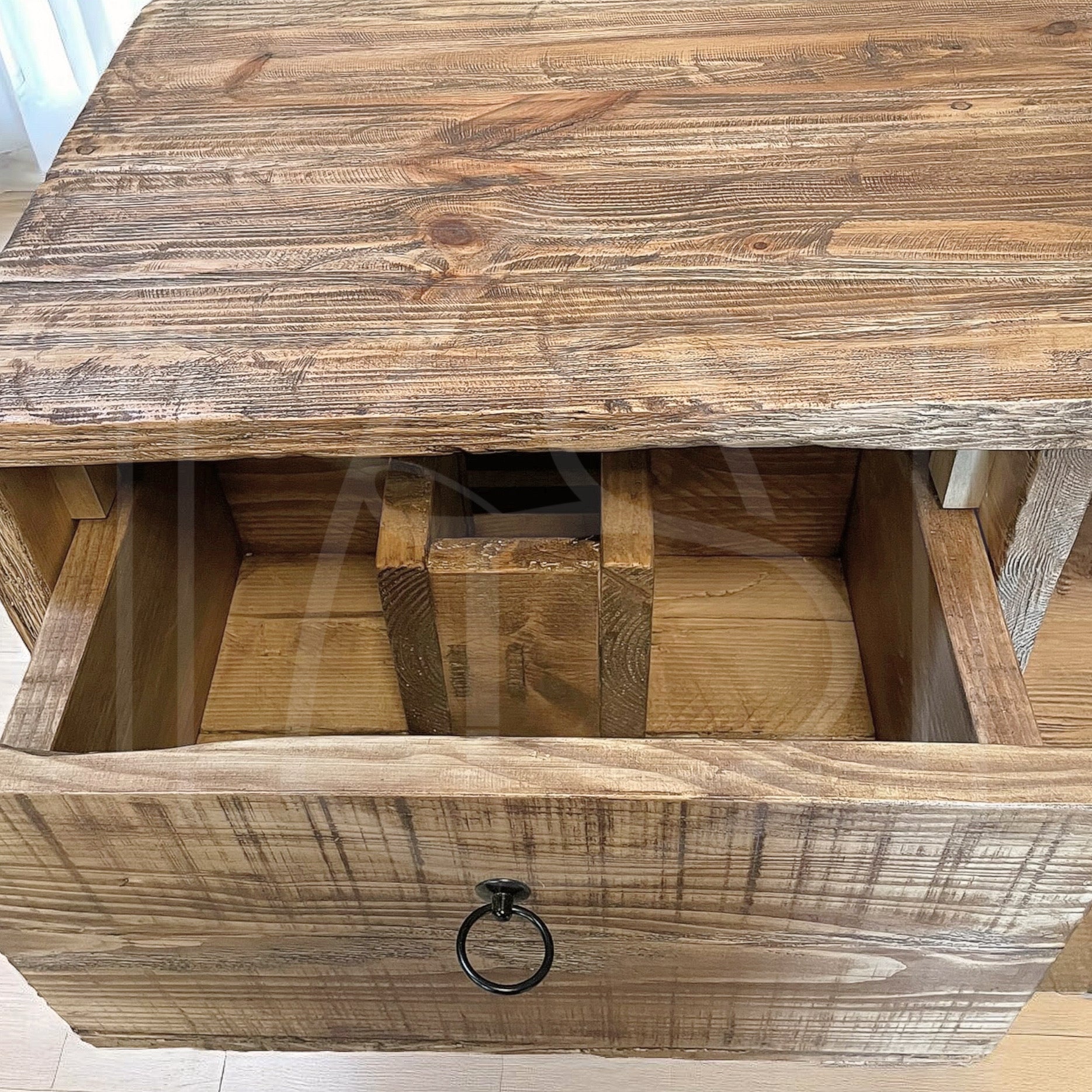 Meuble sous vasque de salle de bain Vieilli (Ogooué) - TimberSteel Atelier