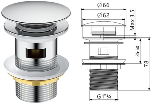 bonde clic clac evier de salle de bain