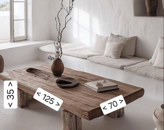 Meuble Table de ferme & Table basse de salon en bois massif