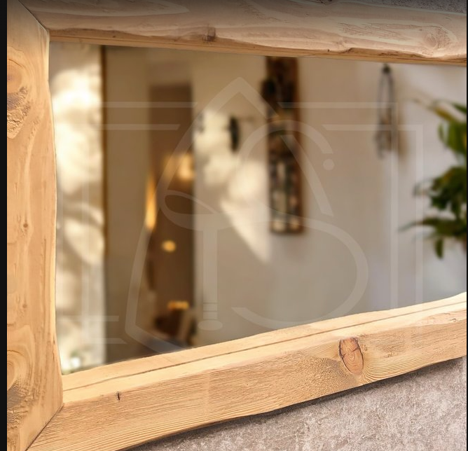 Ensemble Meuble Salle de Bain en Bois Vieilli +  miroir + colonnes