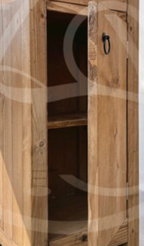 Ensemble Meuble Salle de Bain en Bois Vieilli +  miroir + colonnes