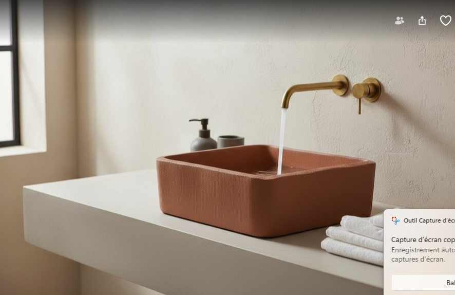 Vasque evier forme irregulier de salle de bain Huron