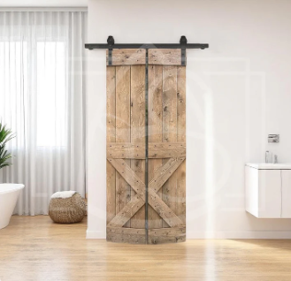 Lot de 3 portes en bois massif sans rail + lot planches