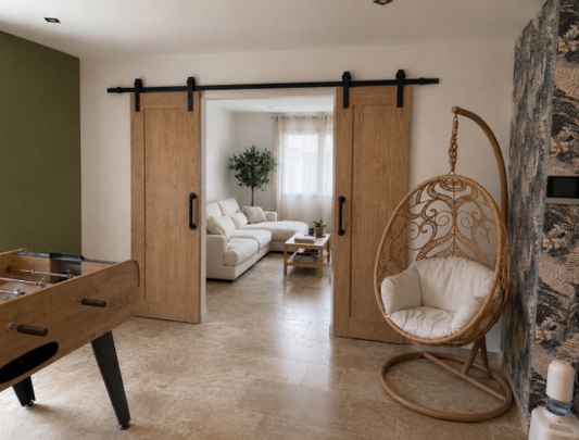 Porte coulissante  sur mesure  Double rail noir