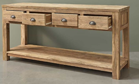 meuble console en bois avec tiroir pour rangement