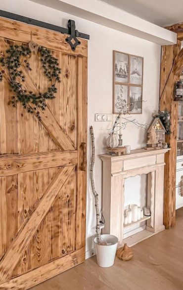 porte de salle de bain coulissante en bois