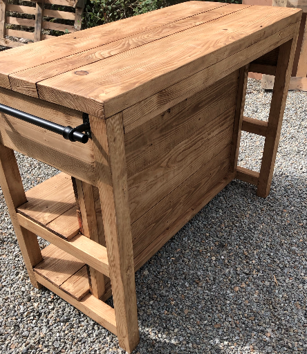 Îlot de Cuisine Madawaska avec plateau a débordement - TimberSteel Atelier
