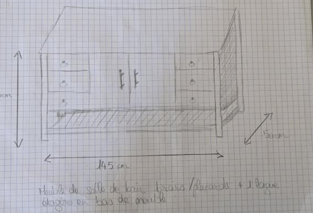 ✨ Meuble De salle de bain en bois massif
