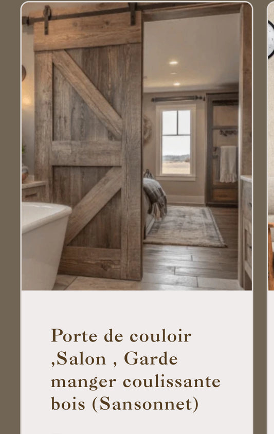Lot de 3 portes en bois massif + Cadre porte plante et Console chemin de fer - TimberSteel Atelier