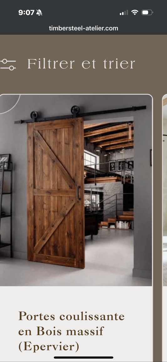 Commande Lot de 5 x Portes coulissantes et meuble salle de bain miroir capucine - TimberSteel Atelier