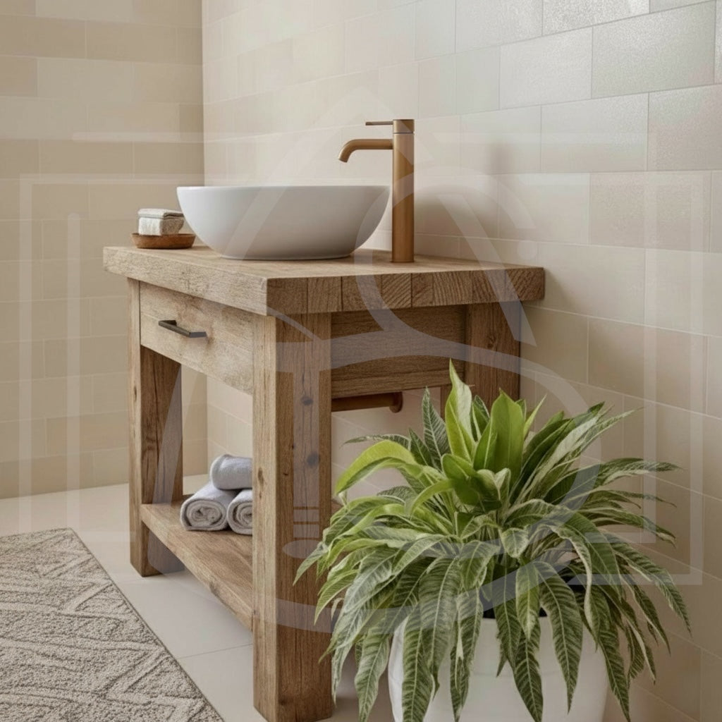 Meuble sous vasque de salle de bain style etabli 
