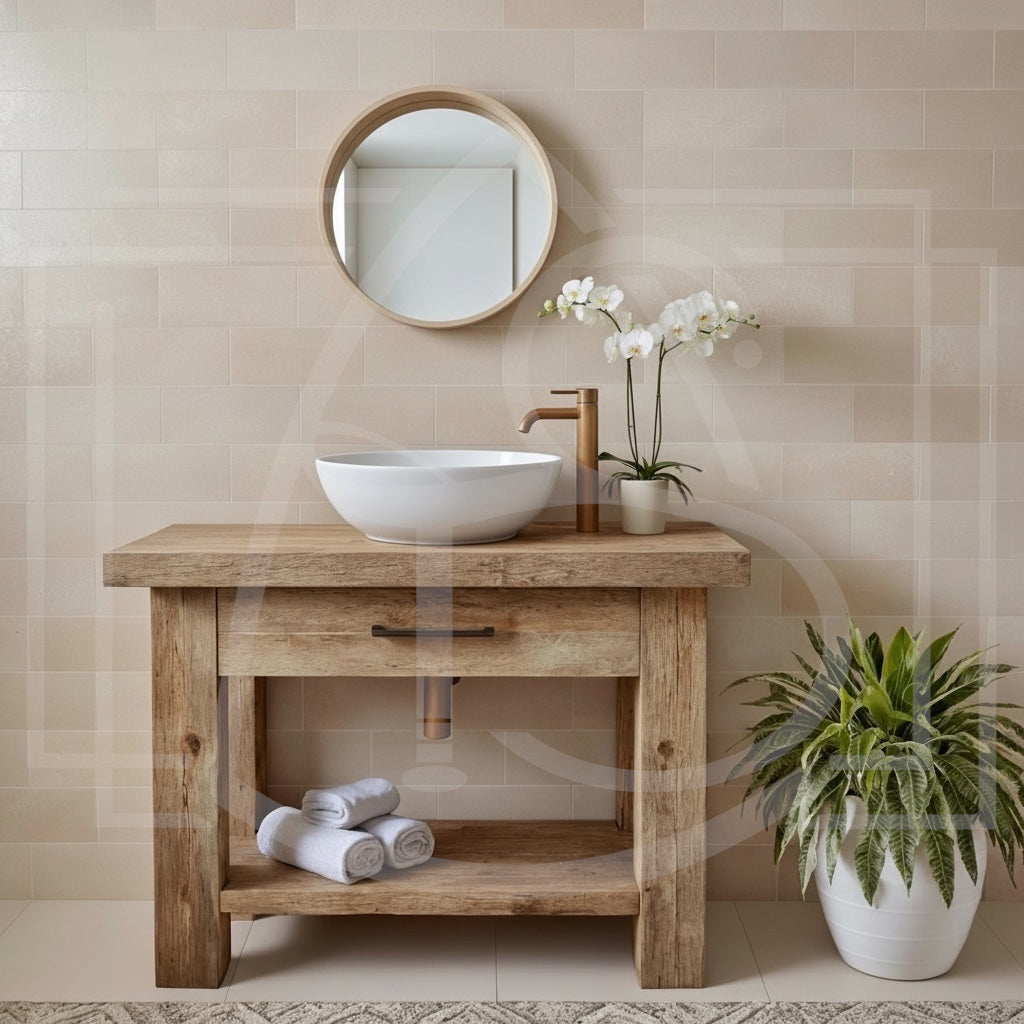 Meuble sous vasque de salle de bain style etabli 1