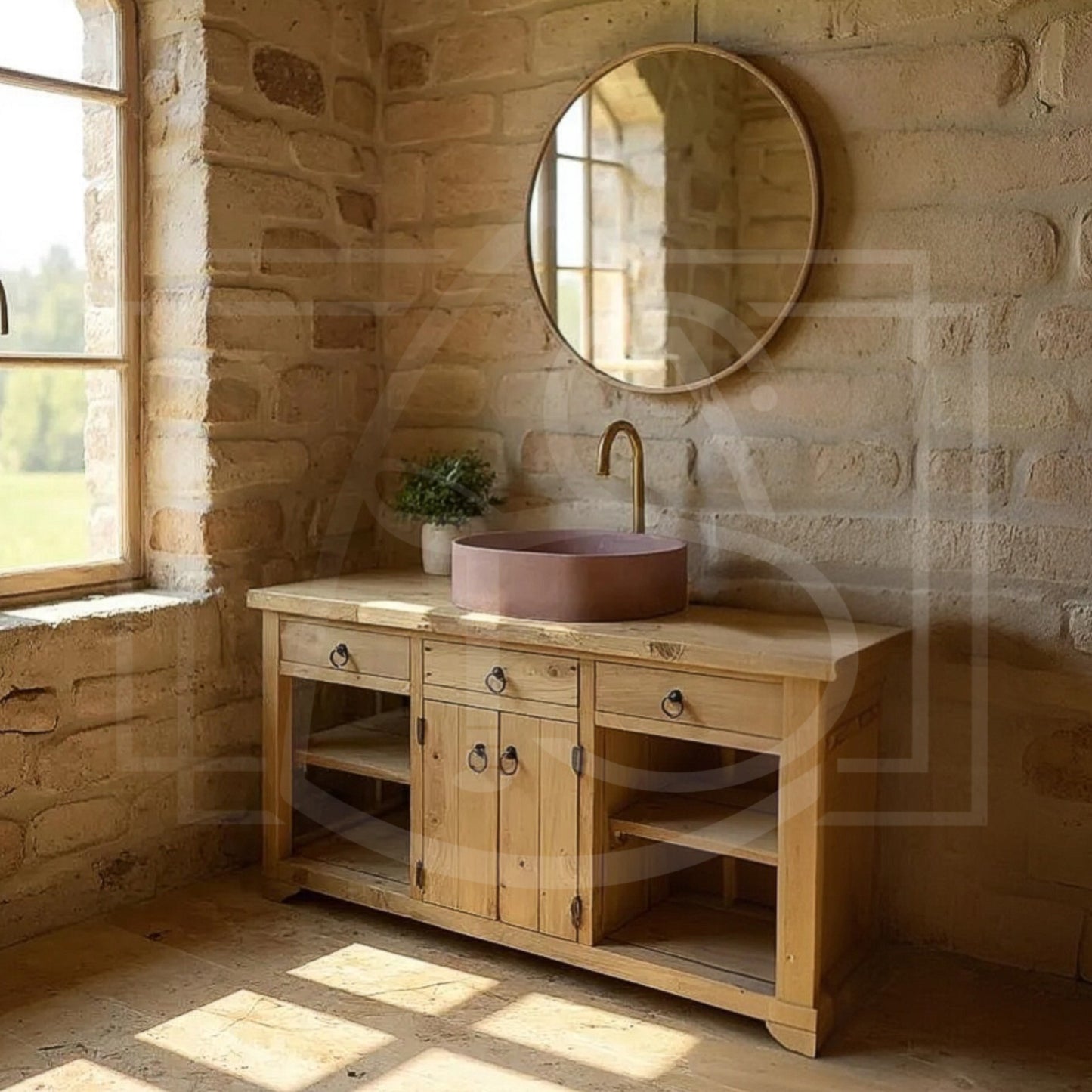 Meuble sous vasque salle de Bain Tongass - TimberSteel Atelier