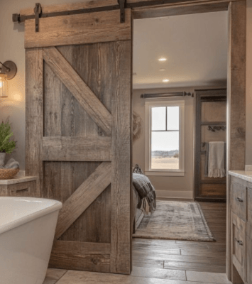 Porte de couloir ,Salon , Garde manger coulissante bois (Sansonnet) - TimberSteel Atelier