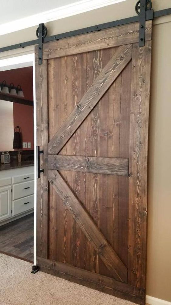 porte coulissante en bois massif pour cuisine