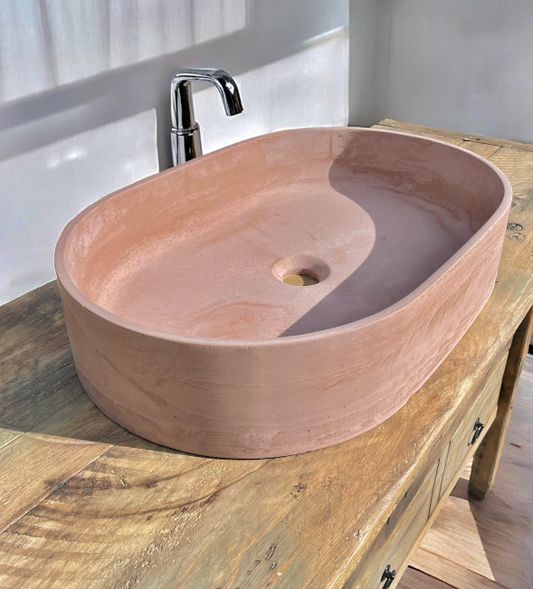 Vasque de lavabo salle de bain rose