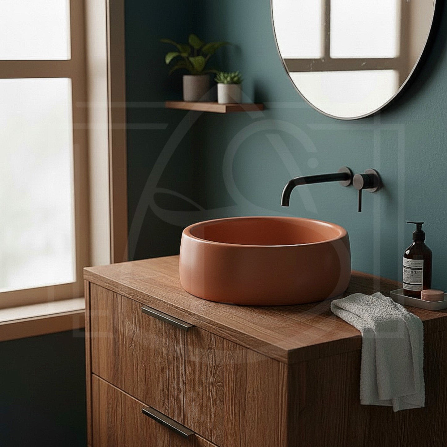 Vasque Brazos – Vasque ronde en béton décarboné fabriquée en Bretagne