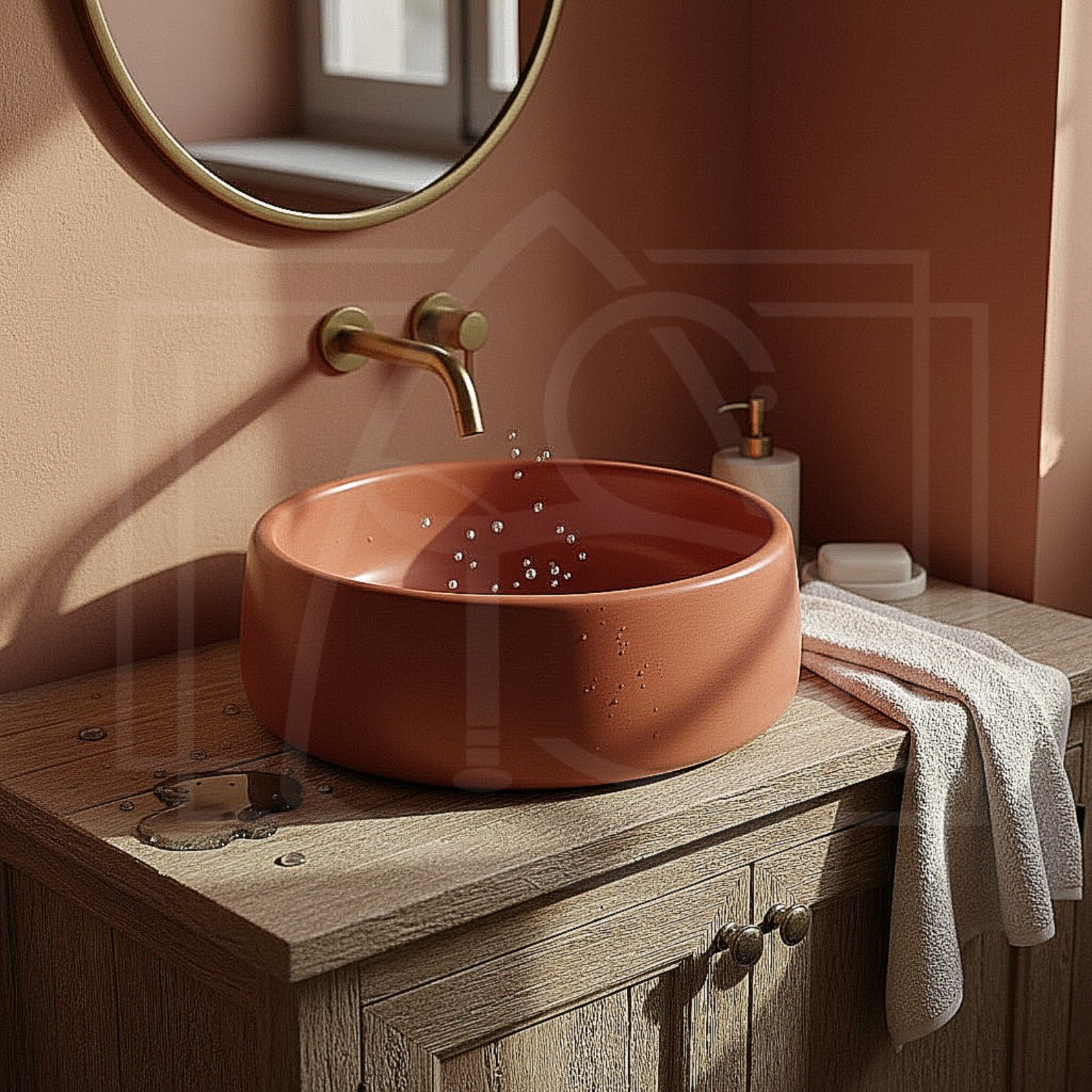 Vasque Brazos – Vasque ronde à poser en béton décarboné 