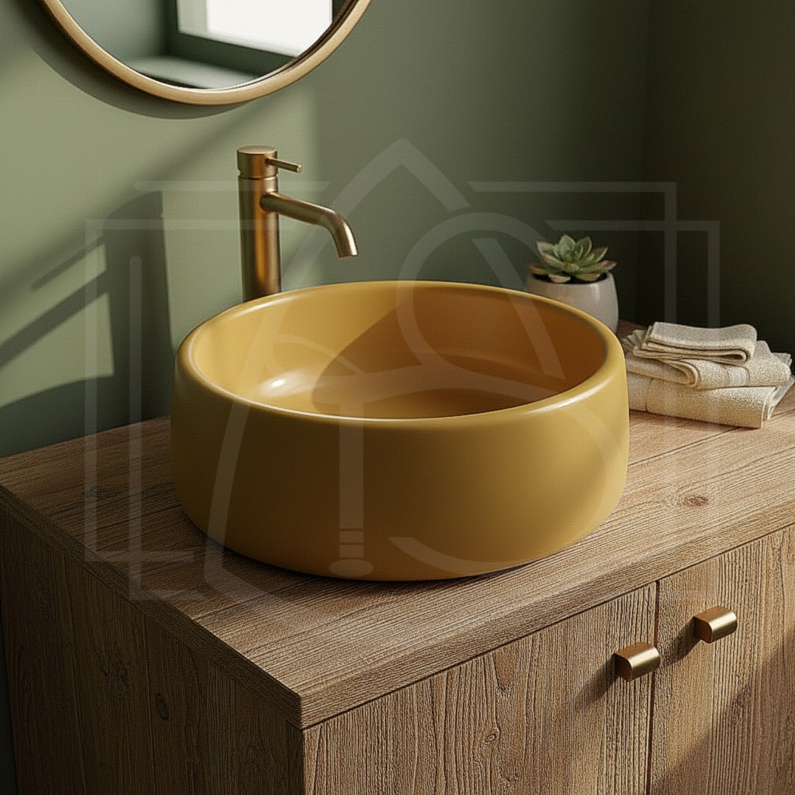 Vasque a poser de salle de bain Jaune Maningoza 