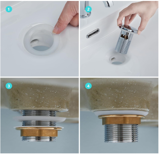 bonde clic clac de salle de bain