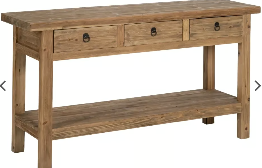 meuble console de couloir en bois massin sur mesure