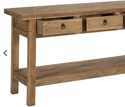 meuble console de couloir en bois massin sur mesure