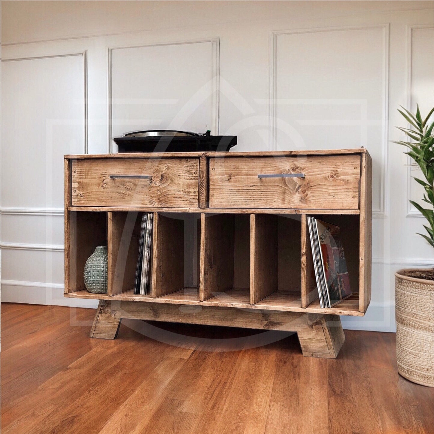 meuble vinyle en bois sur mesure