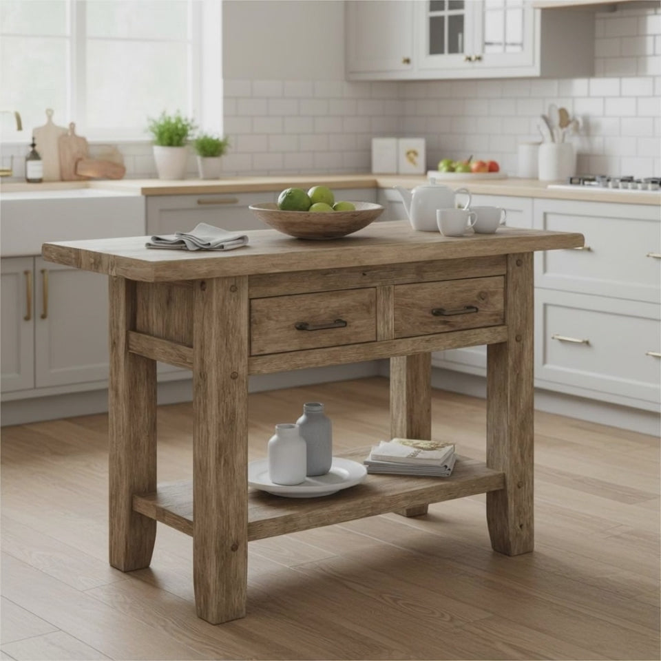 ilot de cuisine en bois massif