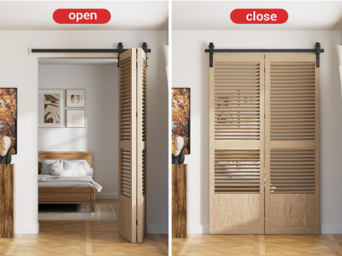 Lot de 6 ventaux Portes coulissantes pliantes - TimberSteel Atelier