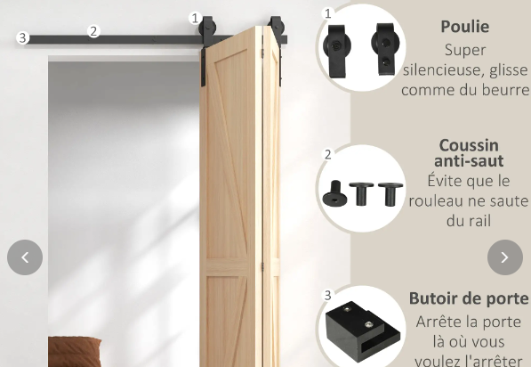 Lot de 6 ventaux Portes coulissantes pliantes - TimberSteel Atelier