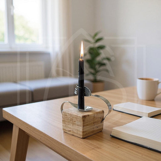 Support de bougie - Halo - en bois recyclé - TimberSteel Atelier