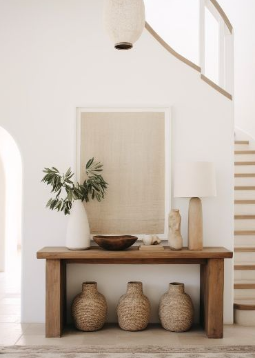 console en bois massif de rangement