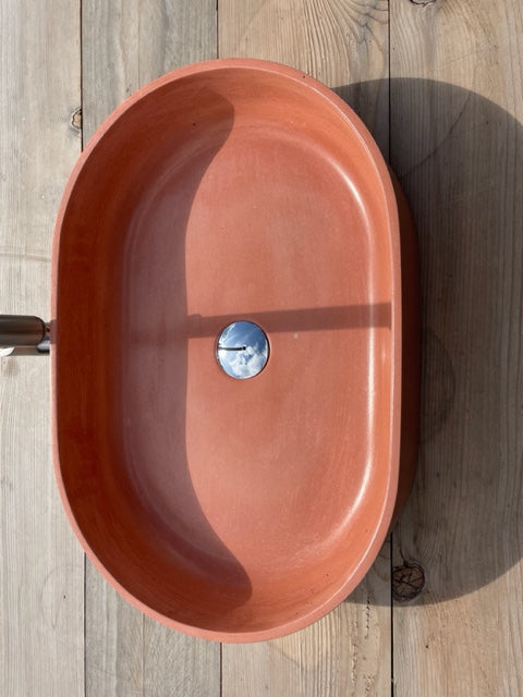 Vasque de salle de bain en beton a poser Huron