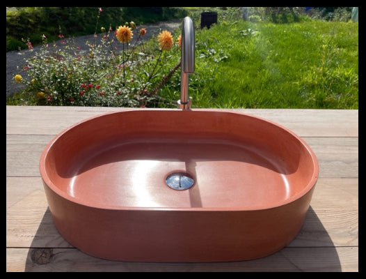 vasque a poser en beton orrange