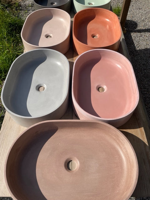 vasque evier en beton  poser