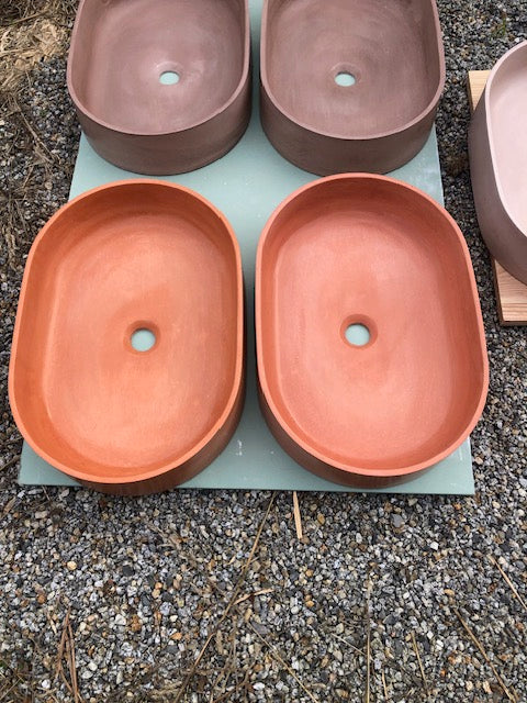 Vasque de salle de bain en beton a poser Huron