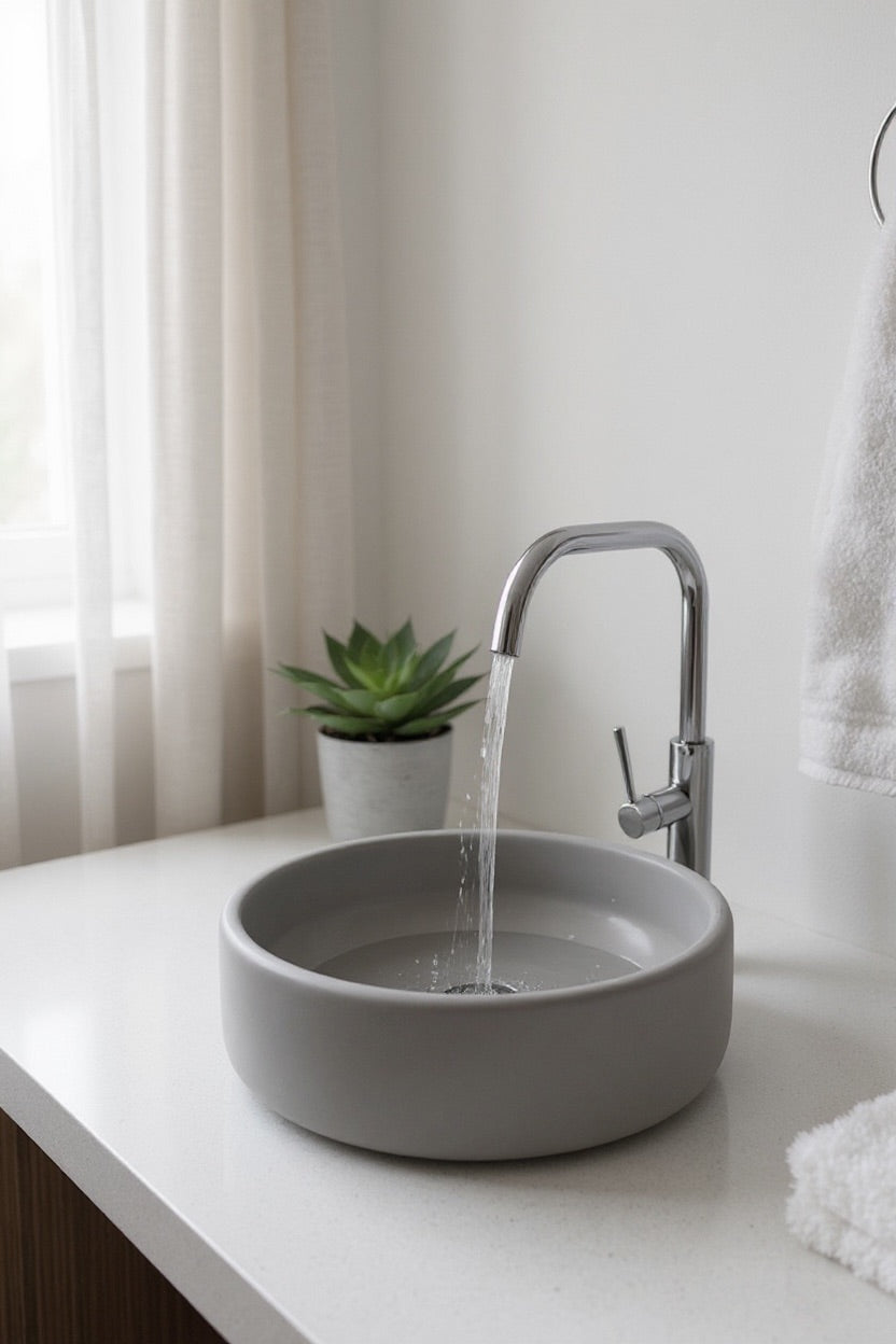 vasque de salle de bain gris moyen